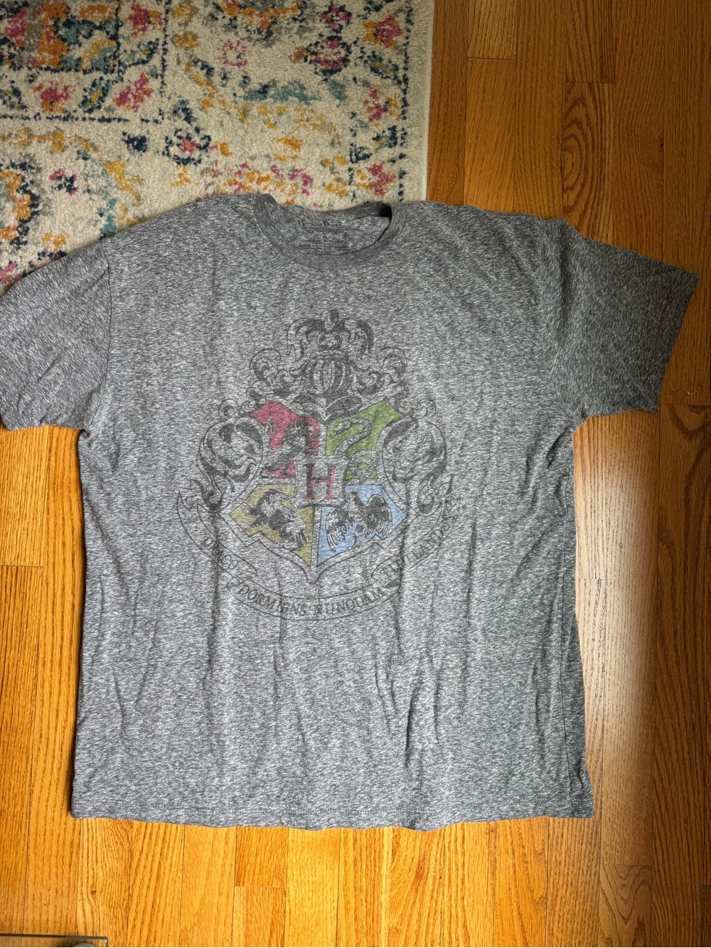 Gray Harry Potter Hogwarts Crest Short Sleeve Tee